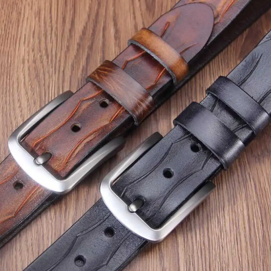 Ремень для джинсов из натуральной кожи новый кожаный ремень с дизайном стежка и