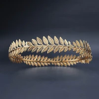 circular hair band baroque retro alloy gold olive branch shape crown bride wedding hair accessorie crowns royal ea