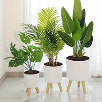 floor standing round flower pot feet herbs self watering drainage system bonsai for plants with wooden legs nursery modern