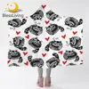 BlessLiving Cute Raccoon Hooded Blanket Animal with Scarf Sherpa Fleece Throw Blanket Red Heart Adults Kids Wearable Blanket 1pc 1