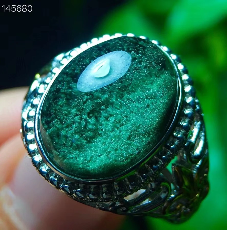 

Кольцо женское из серебра 16,5 пробы с натуральным зеленым фантомным кварцем, 925/13/9 мм