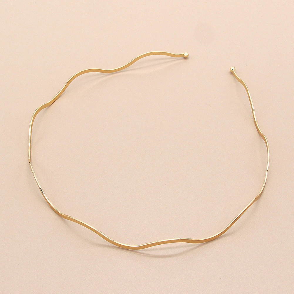 

Fashion Simple Headdress Solid Color Metal Hair Comb Hairbands Headband Hair Hoop Thin Wave Hair Accessories For Women