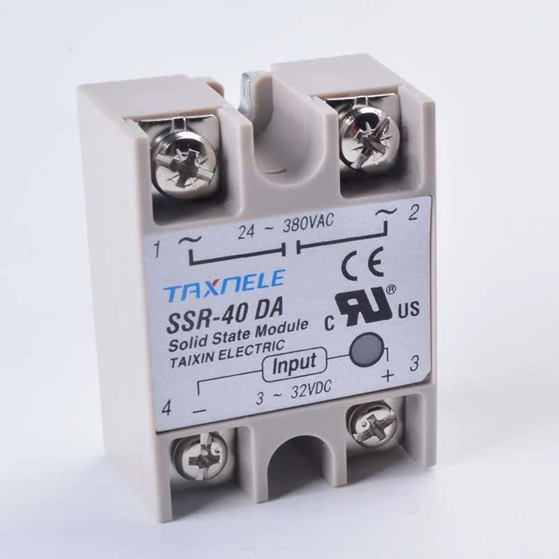 Однофазное твердотельное реле SSR-40DA SSR-25DA SSR-10DA Инвертор постоянного тока в переменный 3-32VDC Вход 24-380VAC Выход твердотельные реле постоянного тока - Габаритные размеры: SSR-40DA