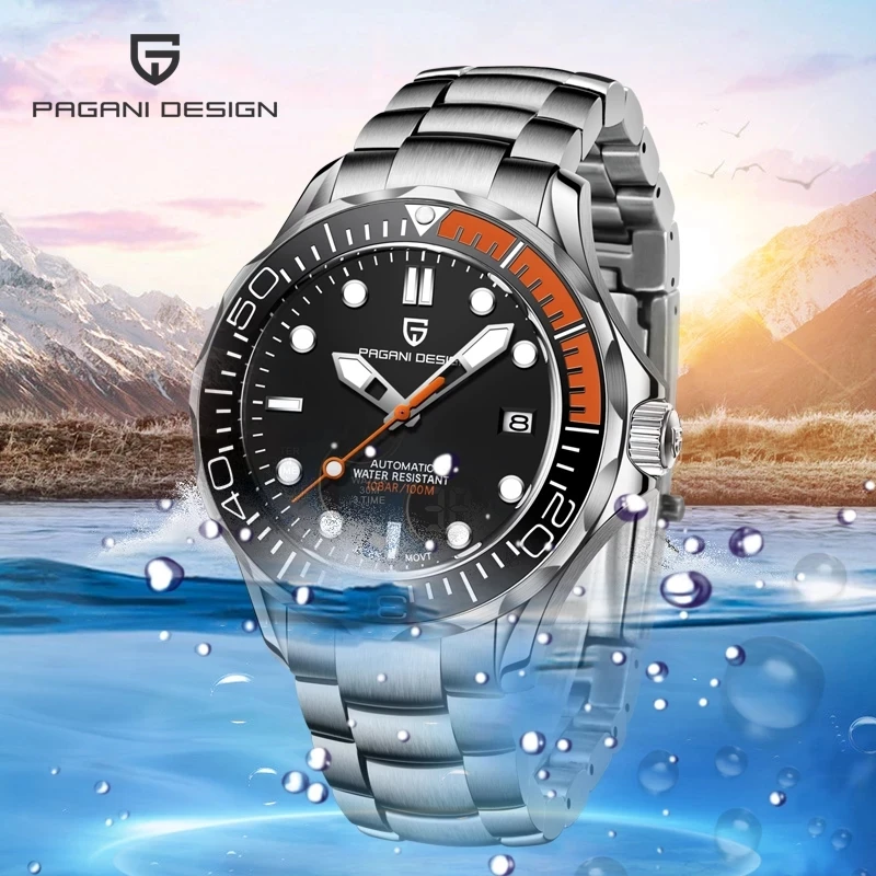 

Новинка 2021 г., мужские механические часы PAGANI DESIGN Seamaster Wave, Роскошные автоматические часы для мужчин NH35, наручные часы с сапфировым стеклом дл...