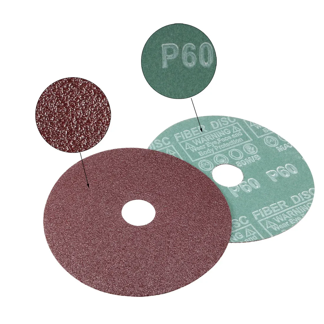 

uxcell 5-Inch x 7/8-Inch Aluminum Oxide Resin Fiber Discs, Center Hole 60 Grit Sanding Grinding Discs, 5 Pcs