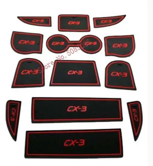 

For Mazda CX-3 CX3 rubber door mat Gate slot pad anti-slip Cup pad Interior Parts decoration accessories 2017 2018 2019