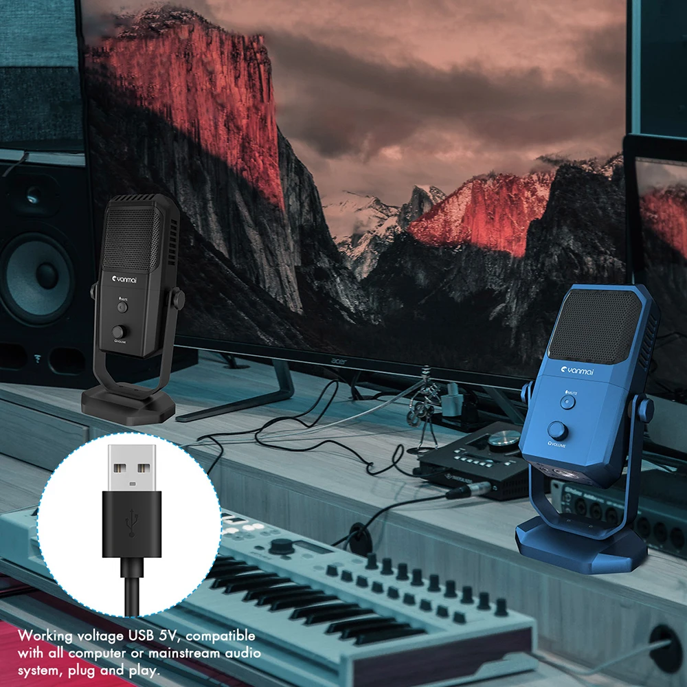 SF 900 Plug And Play USB микрофон Студийный записывающий конденсаторный четыре