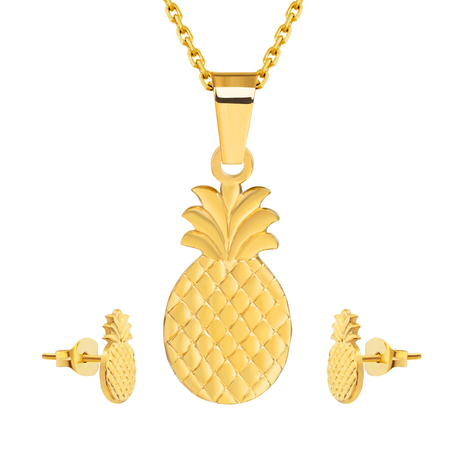 

Женский комплект из колье и серёг, из нержавеющей стали