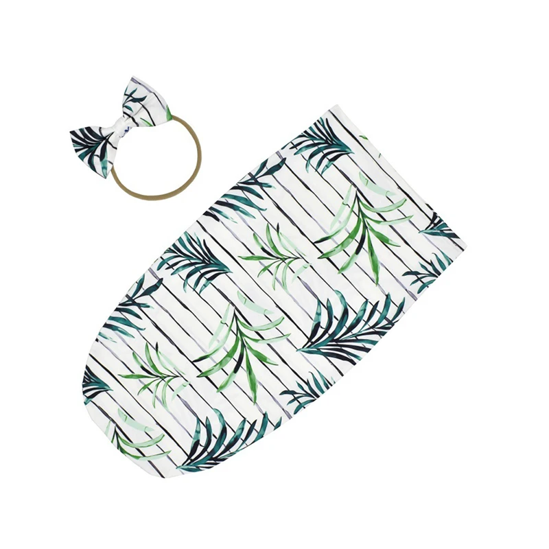 

Newborn Photography Prop Baby Blankets Printed Newborn Infant Baby Boys Girls Sleeping Swaddle Muslin Wrap +Headband 2PCS