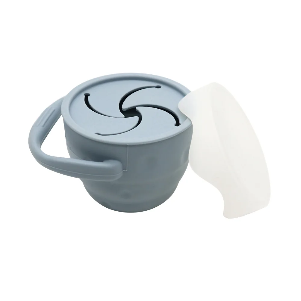 

Baby Kids Silicone Snack Cup Food Storage Box Solid Color Baby Snack Cup Portable Kids Children Snacks Container With Lid