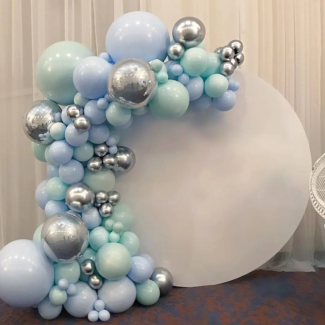103 шт. DIY пастельный Макарон синий мятный шар гирлянда Серебристые Globos арочный