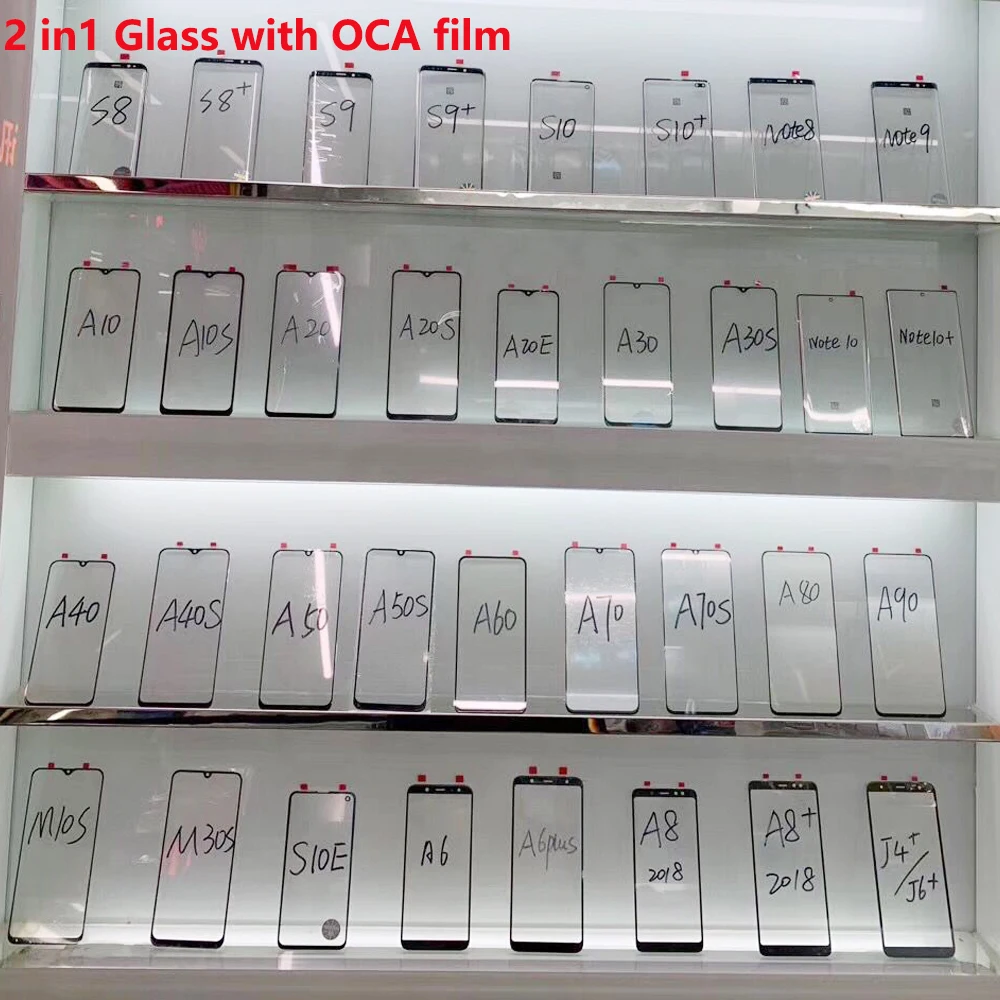 

5PCS Front Glass with OCA Glue For Samsung Galaxy A750 A510 A310 A710 A320 A520 A720 J4 J6+ J8 A8 plus Screen Touch Replacement