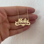 Ожерелье с именем на заказ, с подвеской из ленты с крестом Иисуса, персонализированная именная табличка, колье, ювелирные изделия из нержавеющей стали