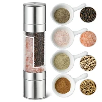 2 in 1 seasoning grinding stainless steel manual pepper grinder salt pepper mill grinder kitchen tools accessories for cooking
