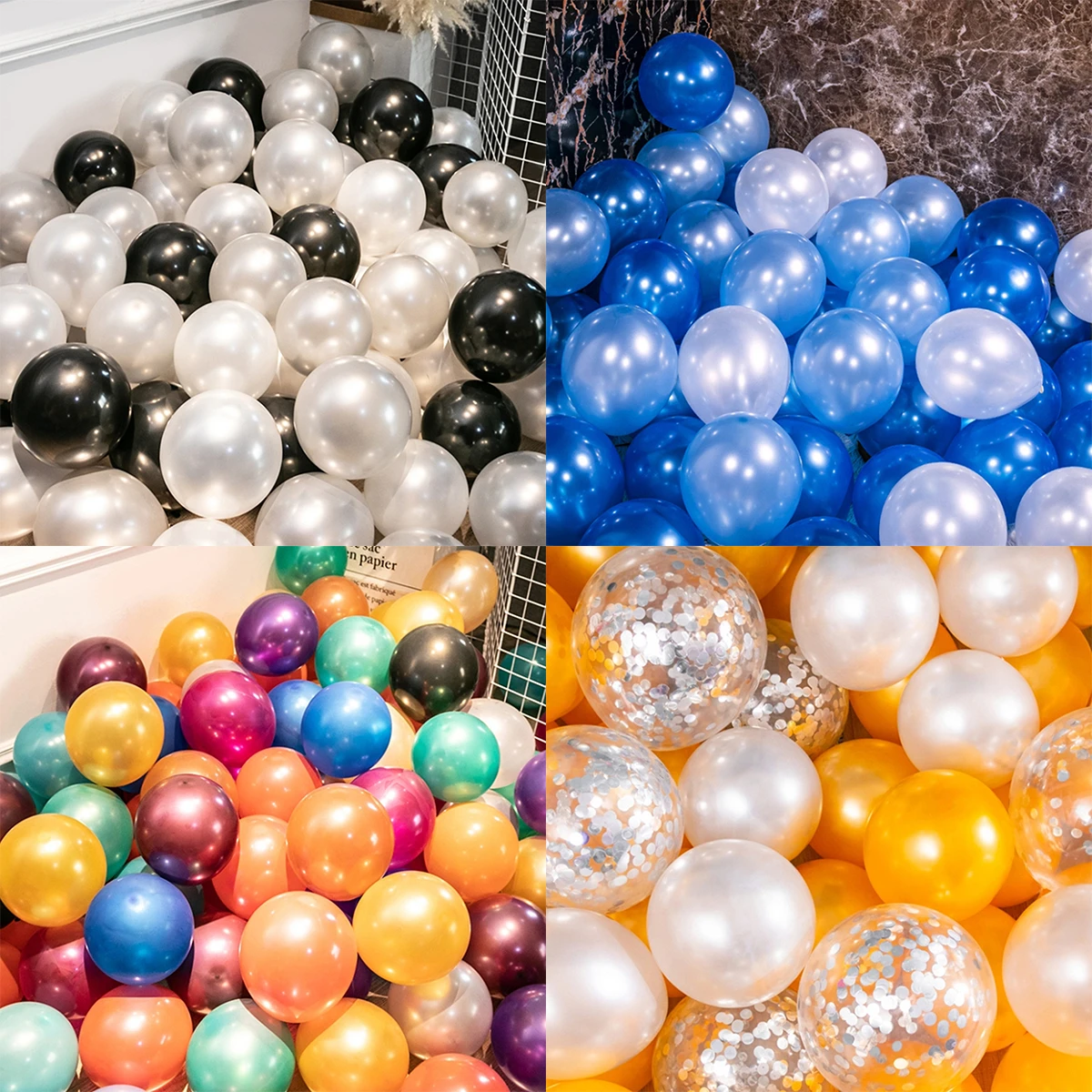 

40PCS Gold Silver Pearl Latex Confetti Balloons New Year Valentine's Day Wedding Christmas Birthday Party Decorations Globos
