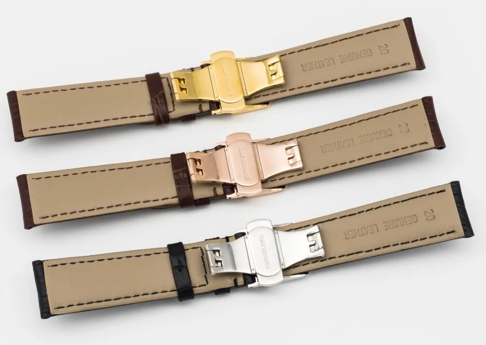 20/21/22mm Leather Strap Stainless Steel Push-Button Hiden Clasp for JAEGER-LeCoultre Master Series Watch Band+ Tool