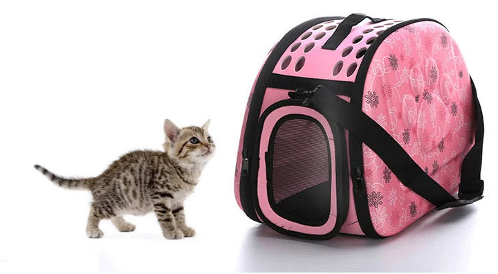 EVA Pet сумка портативный кошка пакет складной Pet Outpack набор для собаки; Домашние животные рюкзак - Цвет: Pink M
