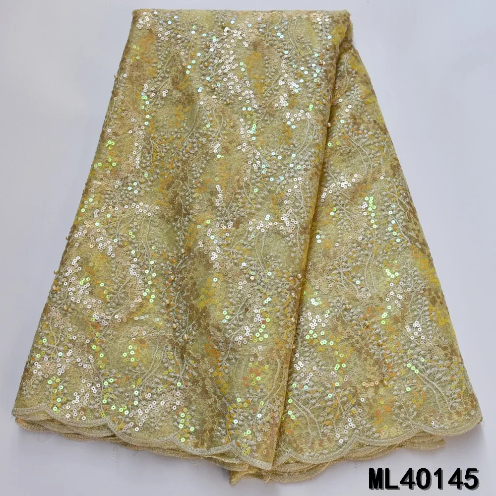 

BEAUTIFICAL african lace fabrics 2020 New nigerian organza lace with beads embroidery sequins organza fabric 5yards ML4O145