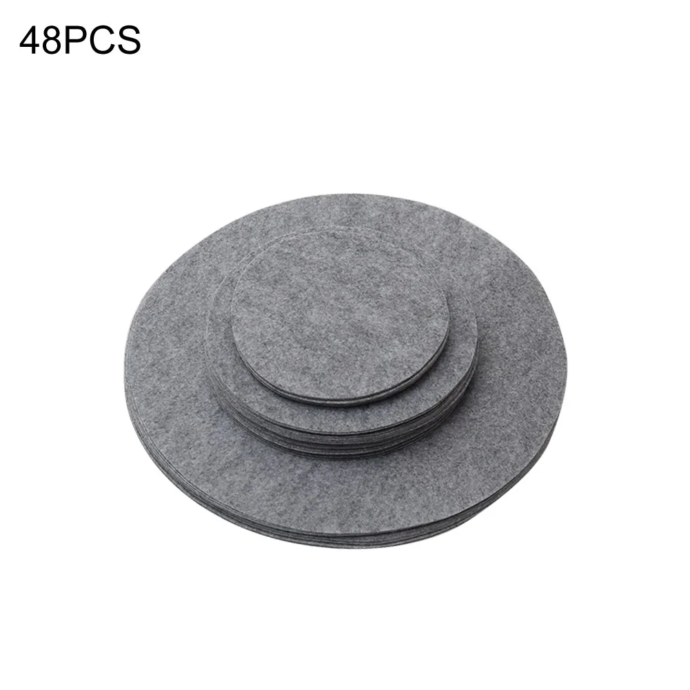 

48pcs Divider Storage Felt Plate Hassle Free Gray Kitchen Round Anti Friction Durable Dinnerware Home Soft Separators Protective