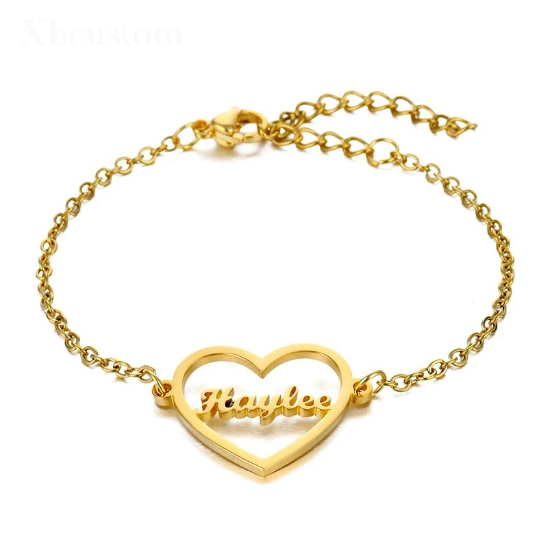 Женский браслет ручной работы из нержавеющей стали с именной