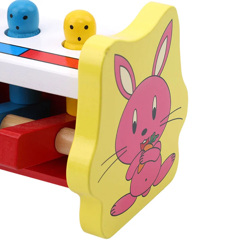 

Wooden Early Education Enlightenment Strike Trapeze Game Kids Funny Stack Driver Exercise Hand-eye Coordination Educational Toys