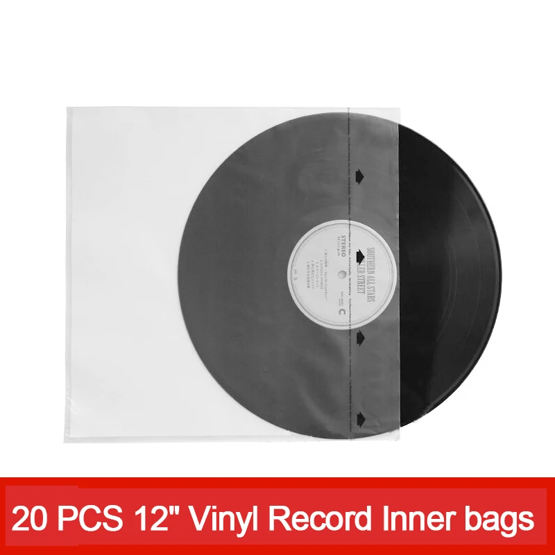 LEORY 20Pcs 12inch Vinyl-Record Protecter LP-Record HDPE Bags Antistatic Sleeves Inner Plastic Cover Container