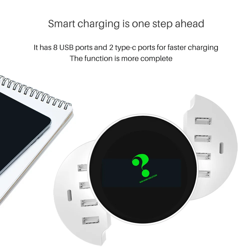 Быстрая зарядка 10 портов многократное Зарядное устройство USB зарядное 5V8A 40 Вт