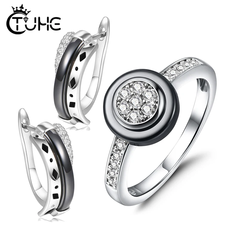 Комплект из кольца и серёг 3 мм с австрийским кристаллом|Ювелирные наборы| |