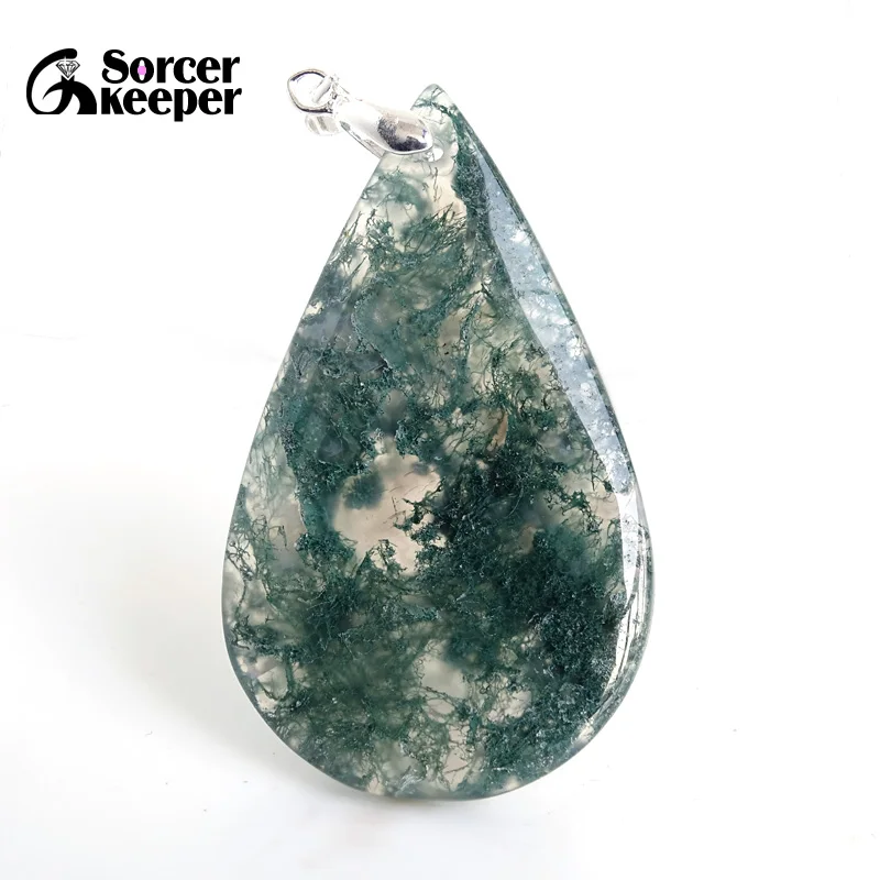 Настоящие натуральные зеленые моховые Агаты подвески подвеска в виде каменного