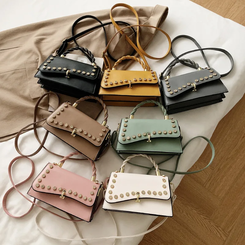 

Women Bag Twist Handle Chain Shoulder Bag for Women Diamonds Studded Irregular Handbags and Purse Brand Designer Crossbody Bag