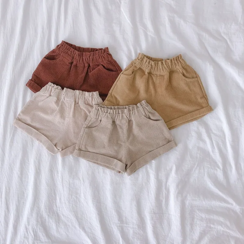 NEW girls pants five cent trousers corduroy casual kids thickened outwear fashion 1 2 3 4 5 6T | Детская одежда и обувь