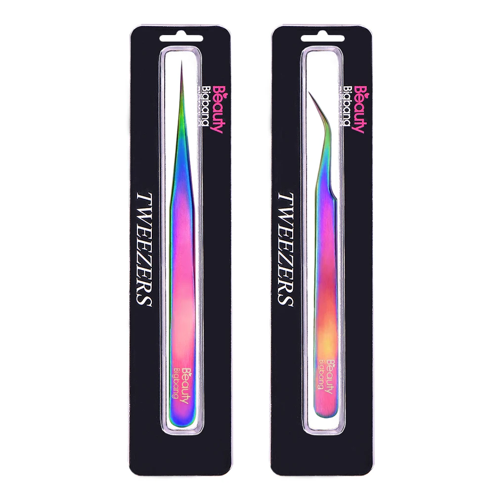 

BeautyBigBang Rainbow Nail Tweezer Manicure Nail Art Tool Repair Maintenance Eyelash Extension Nail Accessories Tools