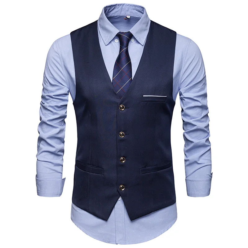 

Men's Vogue Urban Business Gentleman Simple Slim Fit Suit Vest / Male Vogue Formal Wedding Banquet Groom Waistcoat