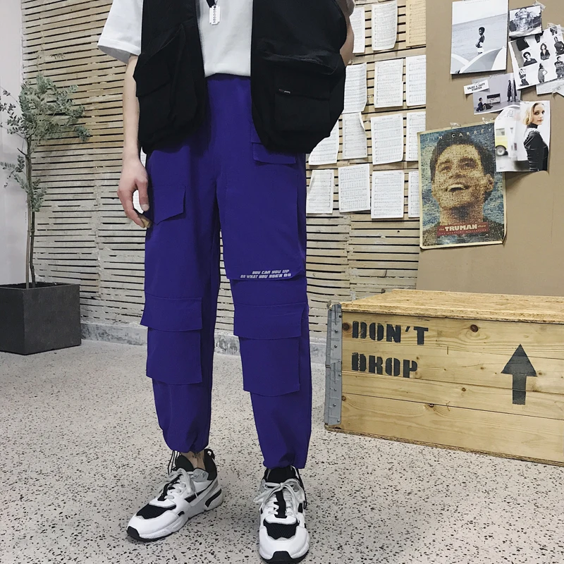 

2019 New Autumn Loose Casual Trousers Japanese Style Overalls Pencil Pants Hip Hop Streetwear Korean Fashion Men Fashion Brand