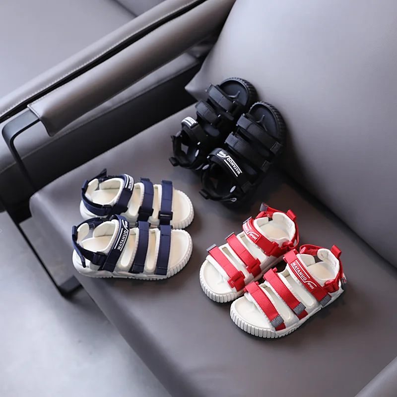 

Boys Sandals Summer 2021 New Children's Shoes Soft Sole Children's Beach Sandals Ribbon Girls Casual Sandals