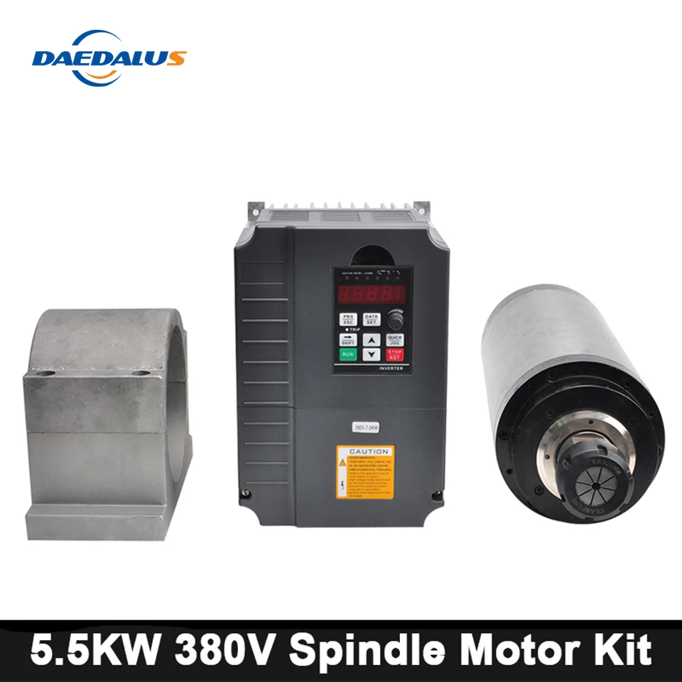 

CNC 5.5KW 380V водяной шпиндель двигатель ER32 цанговый патрон + 7.5KW/380V VFD инвертор + 125 мм зажим дерево RouterFor гравер фрезерный станок