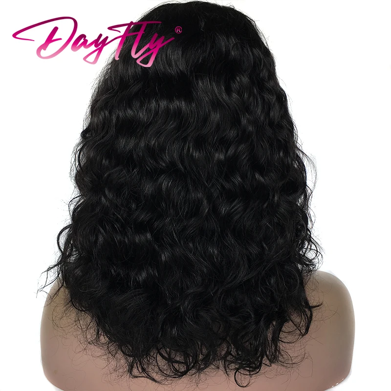 Raw Indian Human Hair Water Wave Wig 13x1 Lace Wigs For Women 180% Density Curly Bob Lace Frontal Wig With PrePluncked Baby Hair