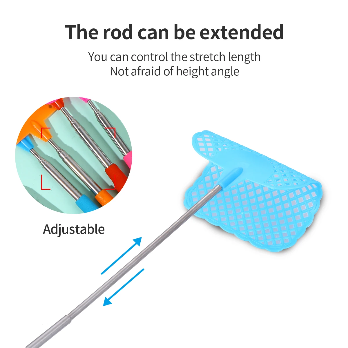 10 шт. регулируемая пластиковая мухобойка домашняя длинная ручка отпугиватель