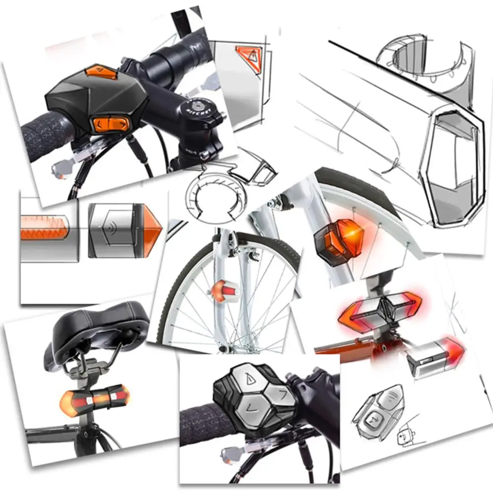 Bicycle Light Bike Turn Signals Front and Rear with Smart Wireless Remote Control Safety Warning Accessories | Спорт и развлечения