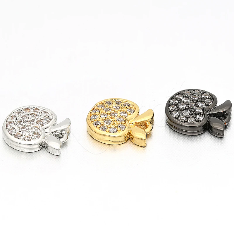 8 мм * 9 латунные кубические циркониевые аксессуары в форме яблока с микро