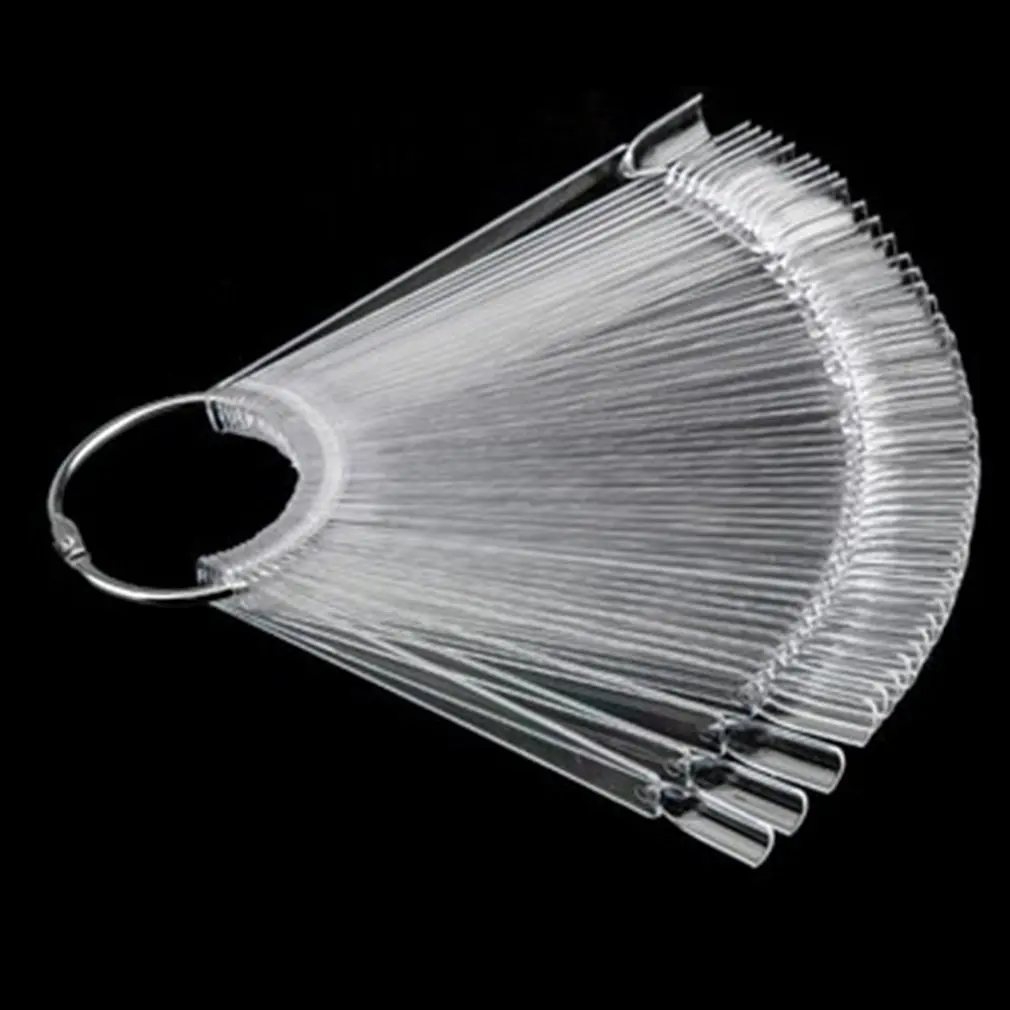 

50/Set Nail Art Tips Display Practice Sticks Fan Shaped Nail Polish Swatches Nail Color Sample Nail Art Tools Supplies