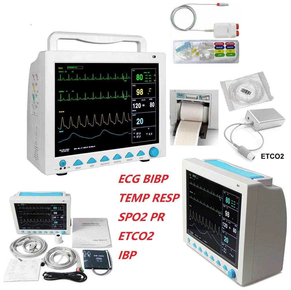 

CONTEC CMS8000 Multi-Parameter Patient Monitor Medical Mechine SPO2 Heart Rate Monitor With ETCO2 IBP And Printer