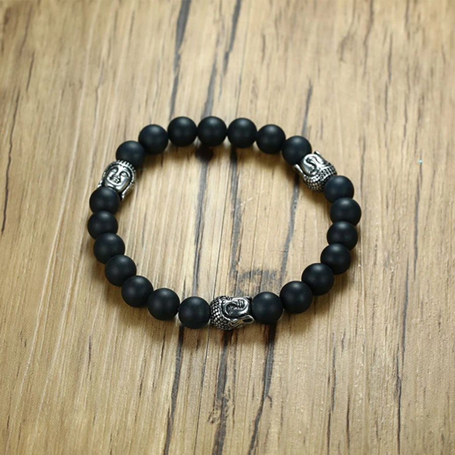 Религиозная подвеска в виде головы Будды Мужской винтажный браслет буддизма для