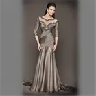 Серебряное платье-футляр для матери невесты, 34 рукава
