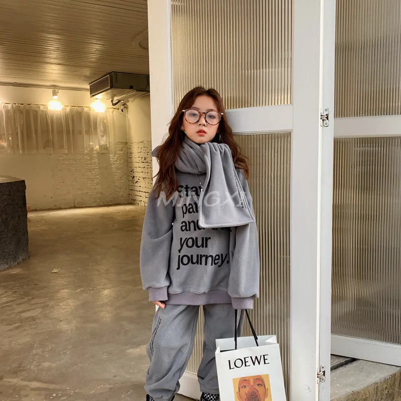 Детская одежда 2019 г. новый зимний детский костюм пуловер с длинными рукавами для