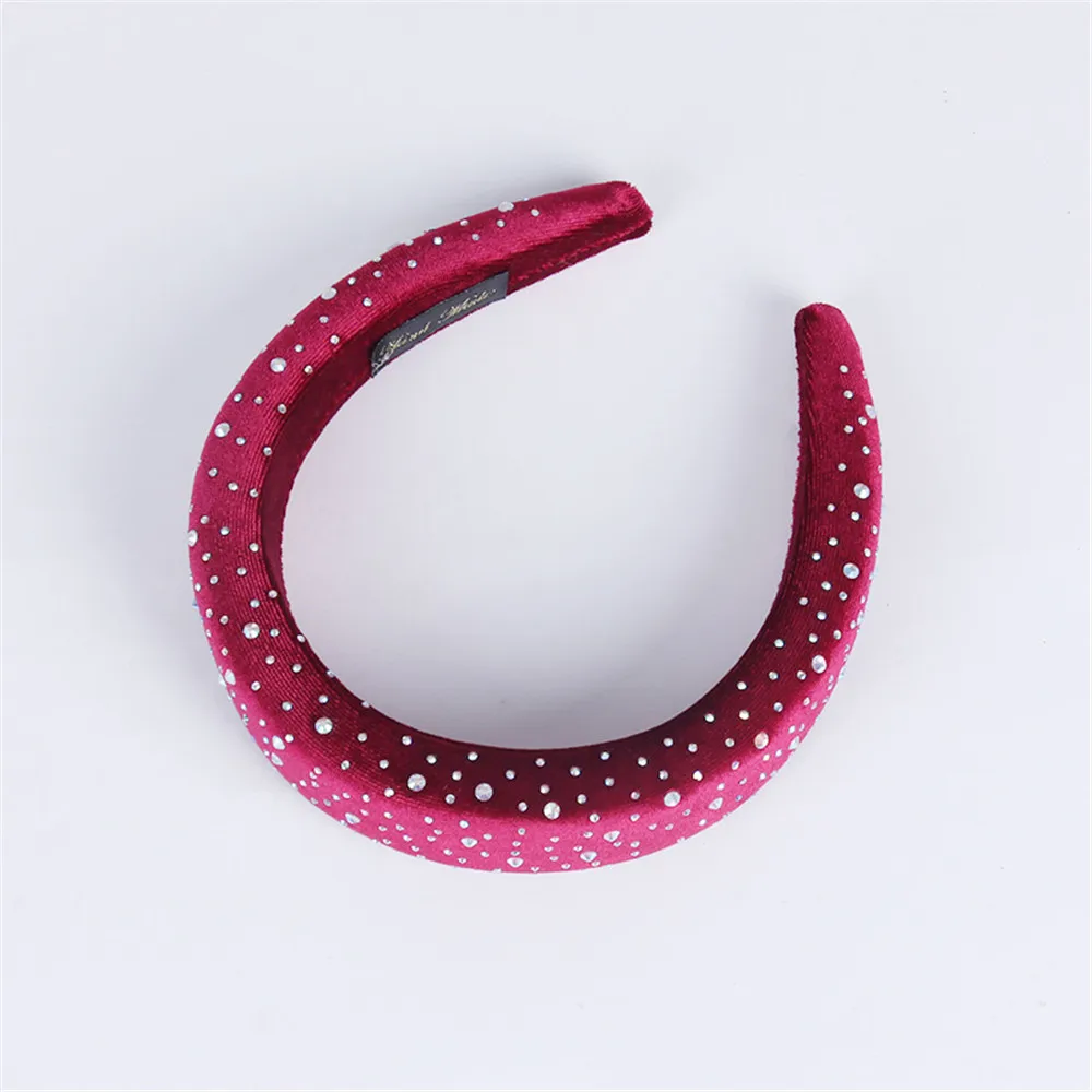 

Fashion New Style Headband Hot Rhinestone Velvet Cloth Headband Diamond Gold Velvet Rhinestone Sponge Headband