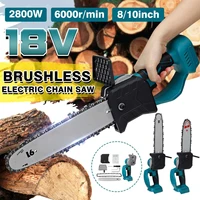 8 inch 10 inch 2800w rechargeable electric saw chainsaw brushless motor woodworking cutter garden tool for makita 18v battery
