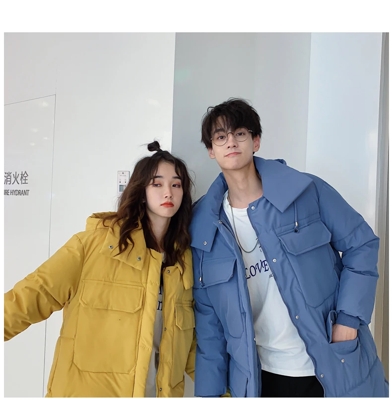 Зимнее пальто Мужская теплая Толстая Модная парка Мужская однотонная Повседневная куртка с капюшоном мужская Свободная длинная хлопковая куртка мужская одежда S-2XL