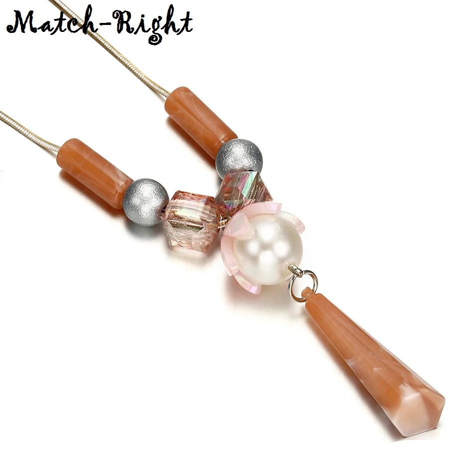 Женское Ожерелье из бисера ожерелье с кристаллами и кулоны акрилового эффектное