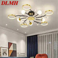dlmh contemporary pendant light nordic led lamps branch crystal fixtures decorative for home living bed room